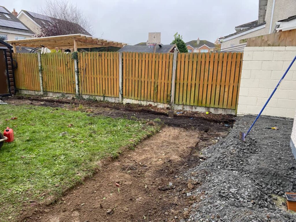 landscaping case study - Maynooth Back Garden - WIP pic
