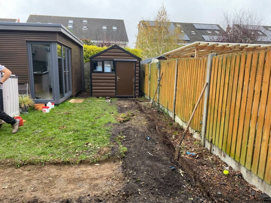 landscaping case study - Maynooth Back Garden - WIP pic