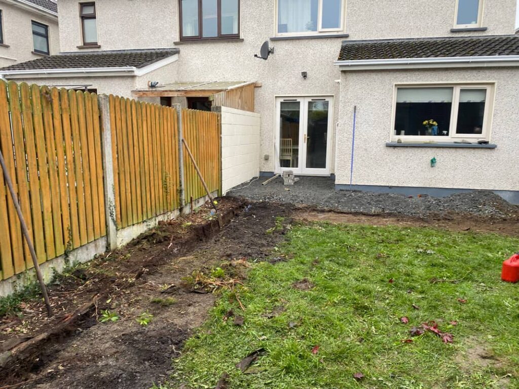 landscaping case study - Maynooth Back Garden - WIP pic