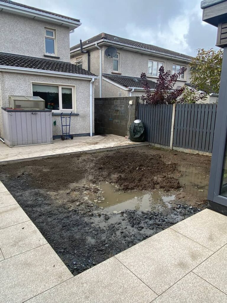 landscaping case study - Maynooth Back Garden - WIP pic
