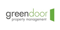 Green Door Property Management logo for client banner
