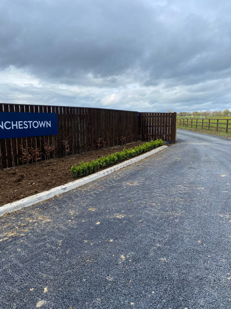 Punchestown Racecourse Entrance - landscaped by Oak Lodge Landscapes